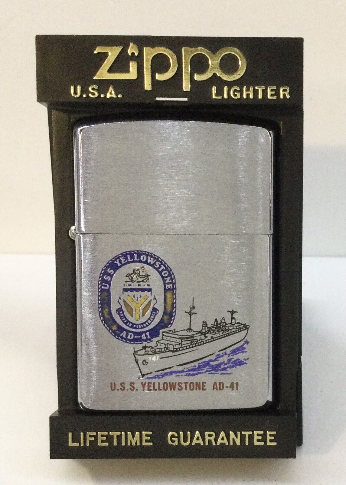 1993 Zippo U.S.S. Yellowstone AD-41 Destroyer Tender Navy Lighter