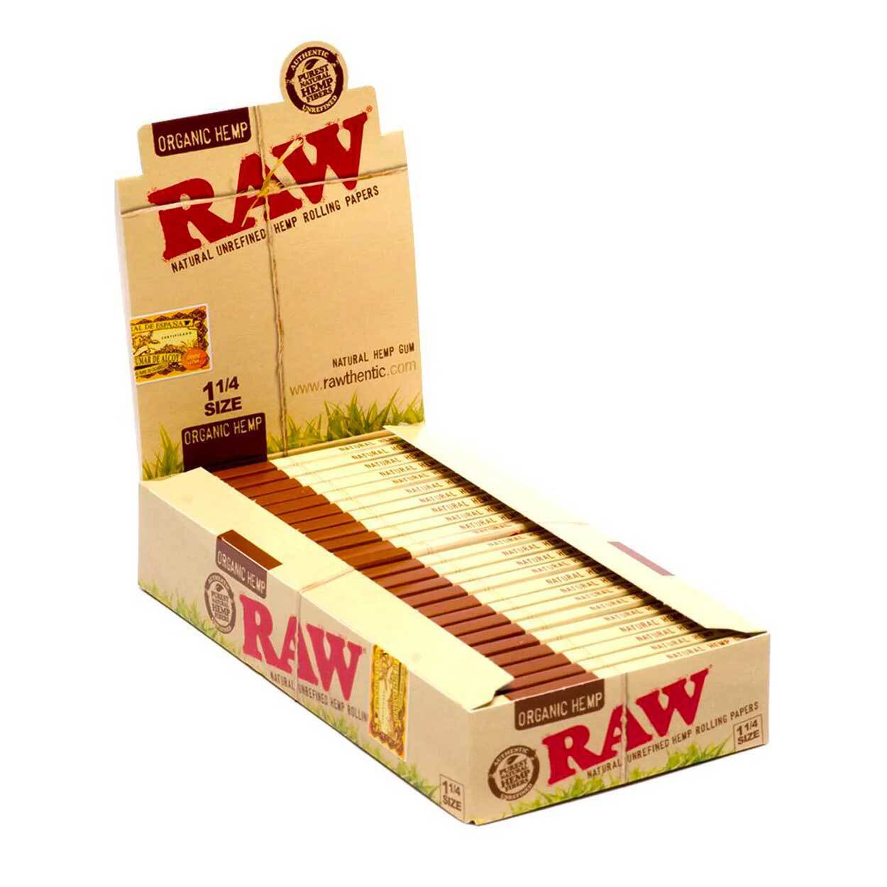 RAW Organic Hemp 1 ¼ Rolling Paper - Full Box - FACTORY SEALED  USA