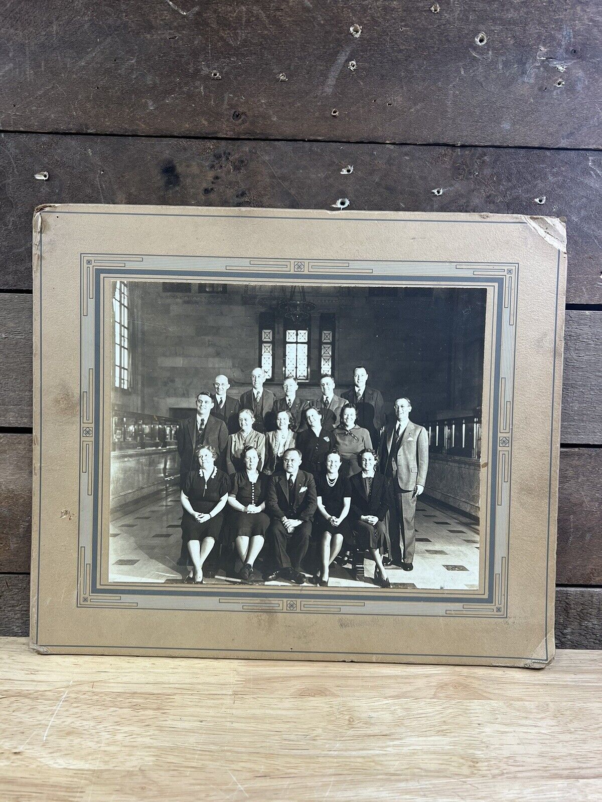 Antique 1938 Employees Of Farmers National Bank Beaver Falls, PA Photo