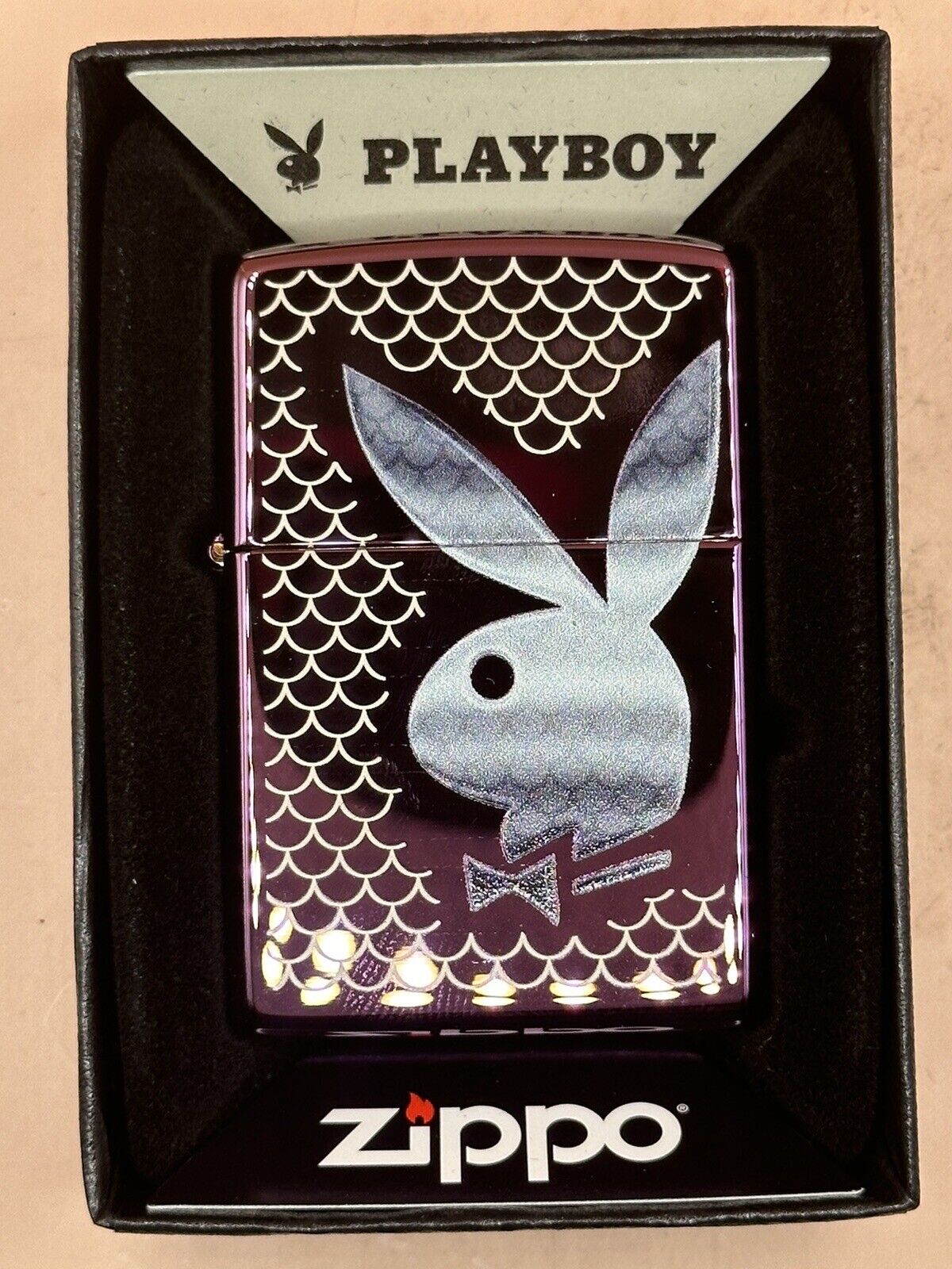Playboy 24747 Purple Abyss Engraved w/ Bunny Logo Zippo Lighter NEW In Box Rare