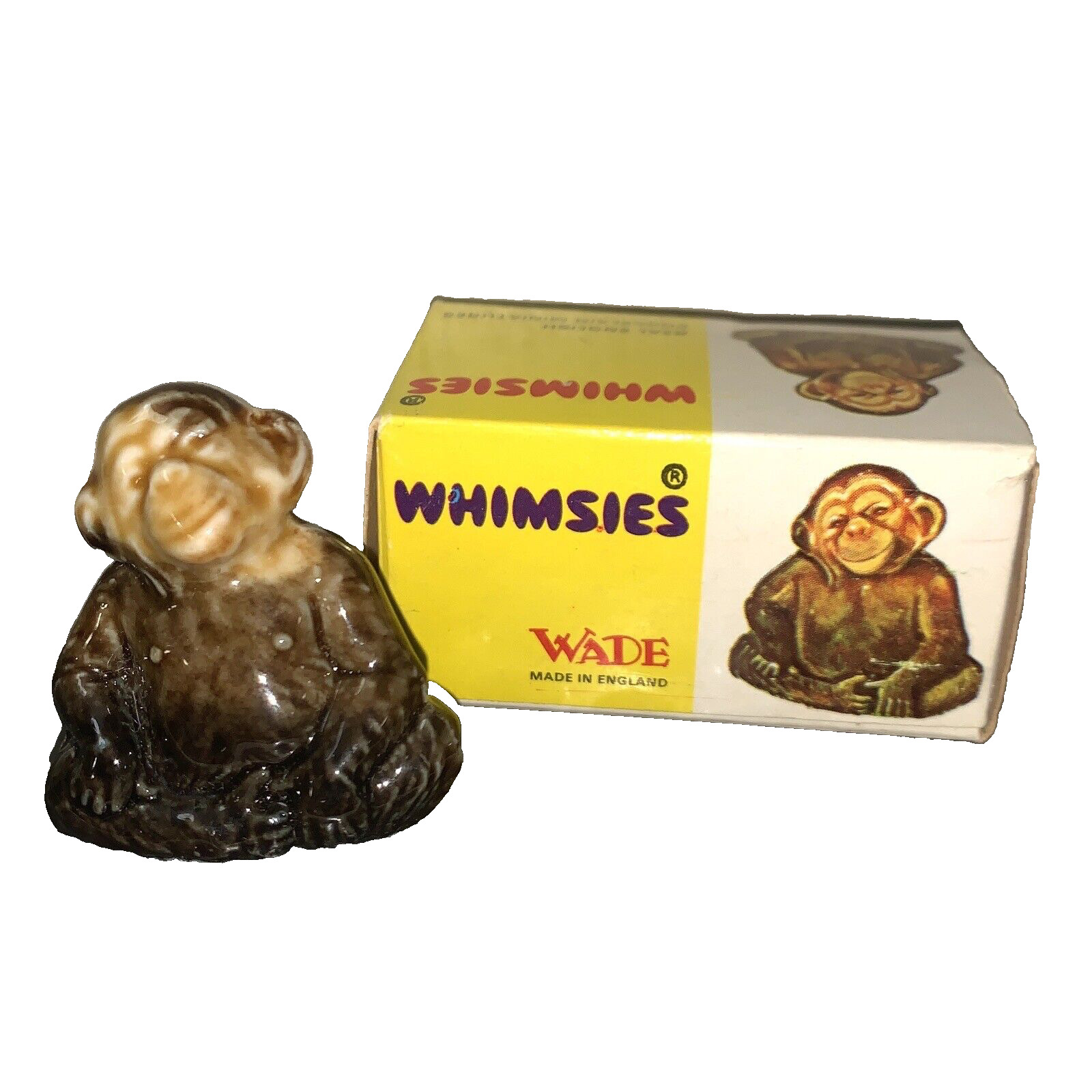 Wade Whimsies #19 Chimp in Original Box Porcelain Figurine Figure Animal Monkey