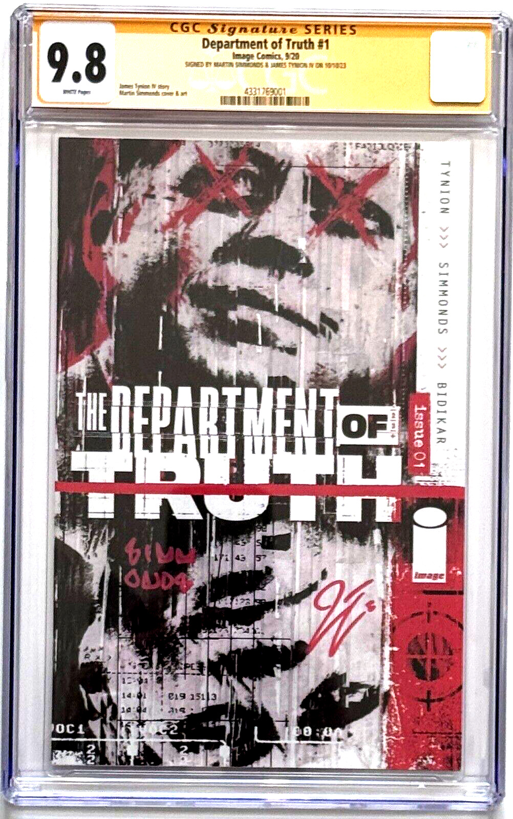 Department Truth Signed CGC 9.8 Dual Signed By Tynion IV & Simmonds
