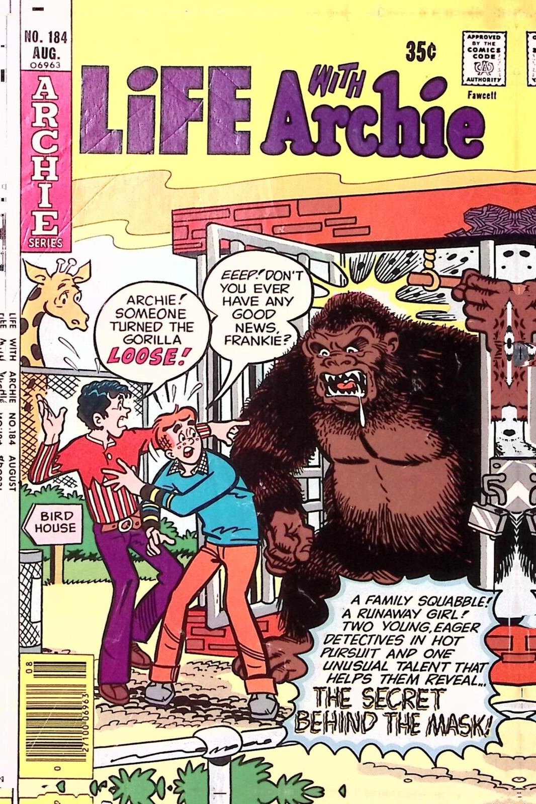 1977 LIFE WITH ARCHIE #184 AUG THE SECRET BEHIND THE MASK  Z2392