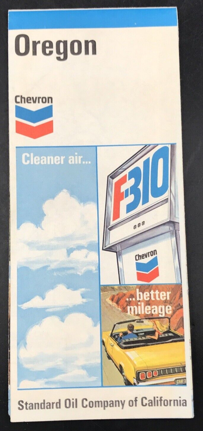 Vintage 1971 Chevron Oregon Folding Map Standard Oil