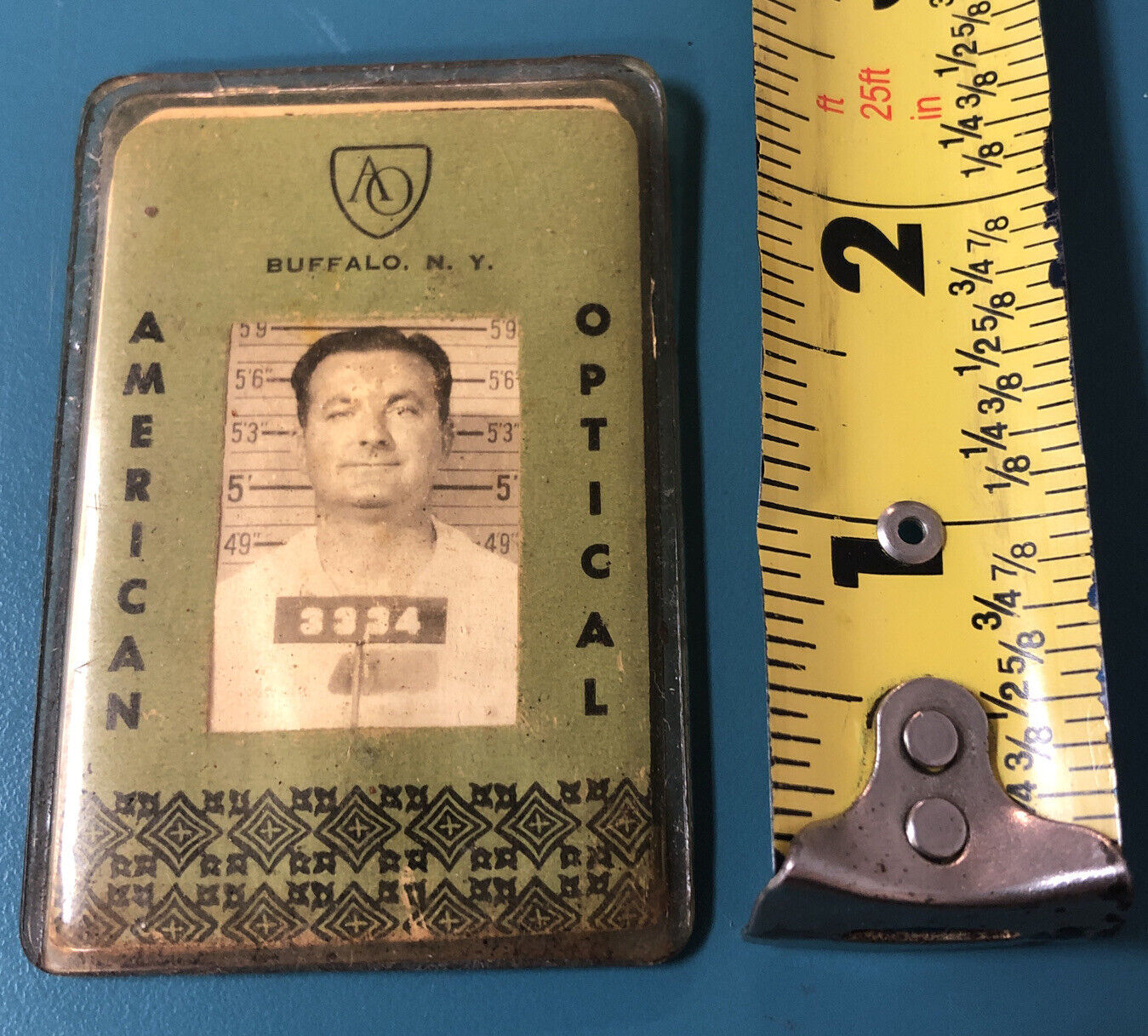 Vintage Optometry Employee ID Badge Buffalo NY American Optical