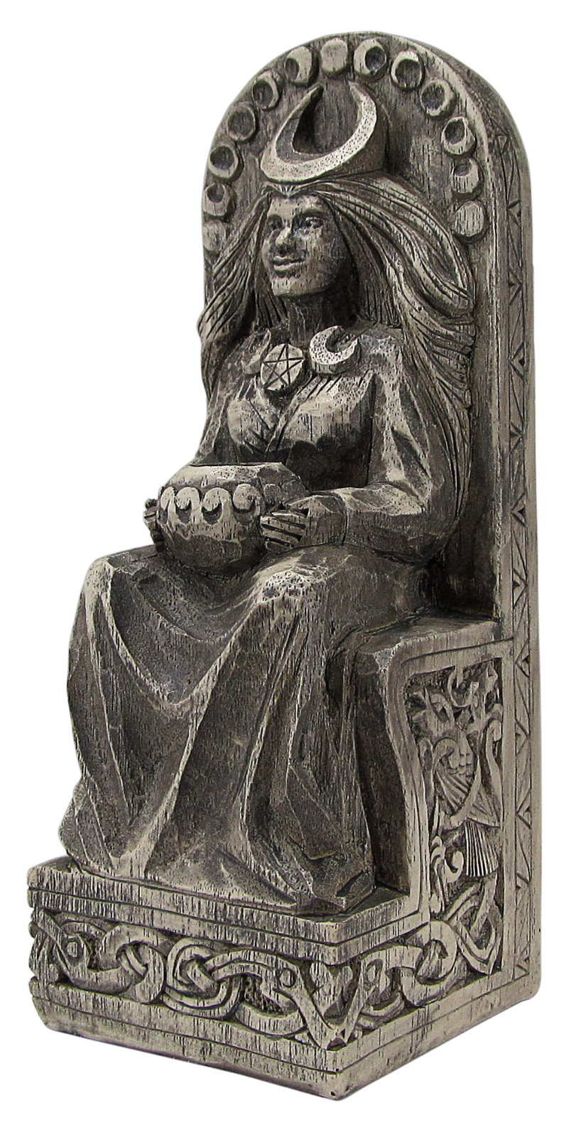 Seated Moon Goddess Statue - Stone Finish - Dryad Designs - Wiccan Wicca Pagan 