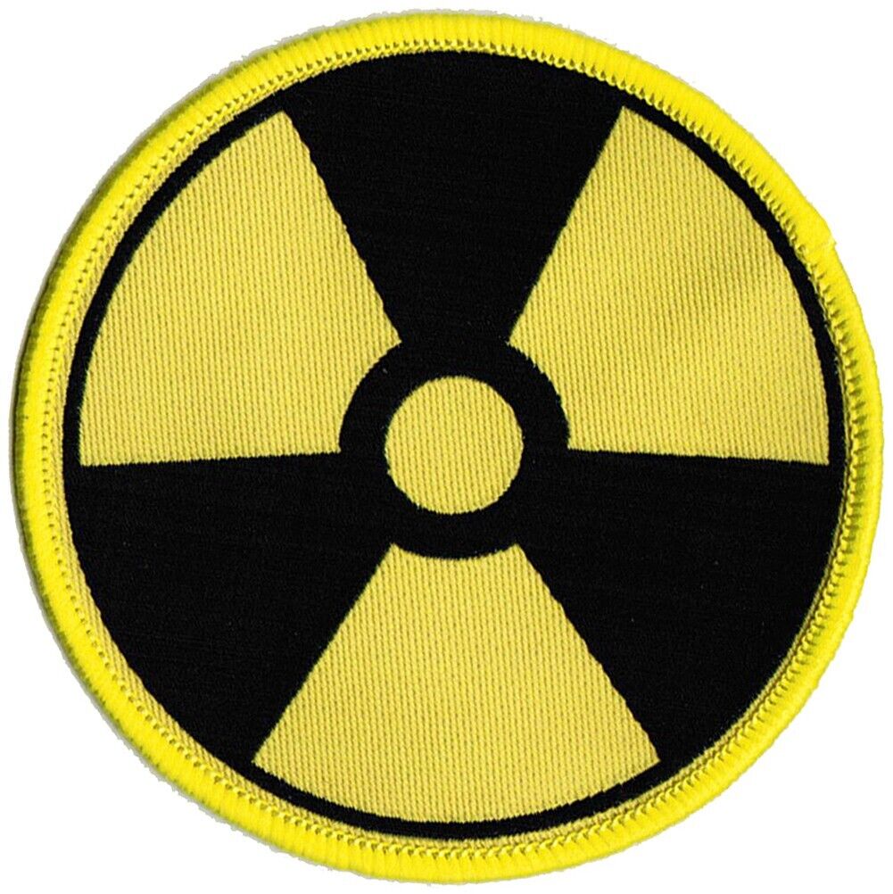 NUCLEAR RADIATION SYMBOL PATCH embroidered iron-on RADIATION ZOMBIE APOCALYPSE