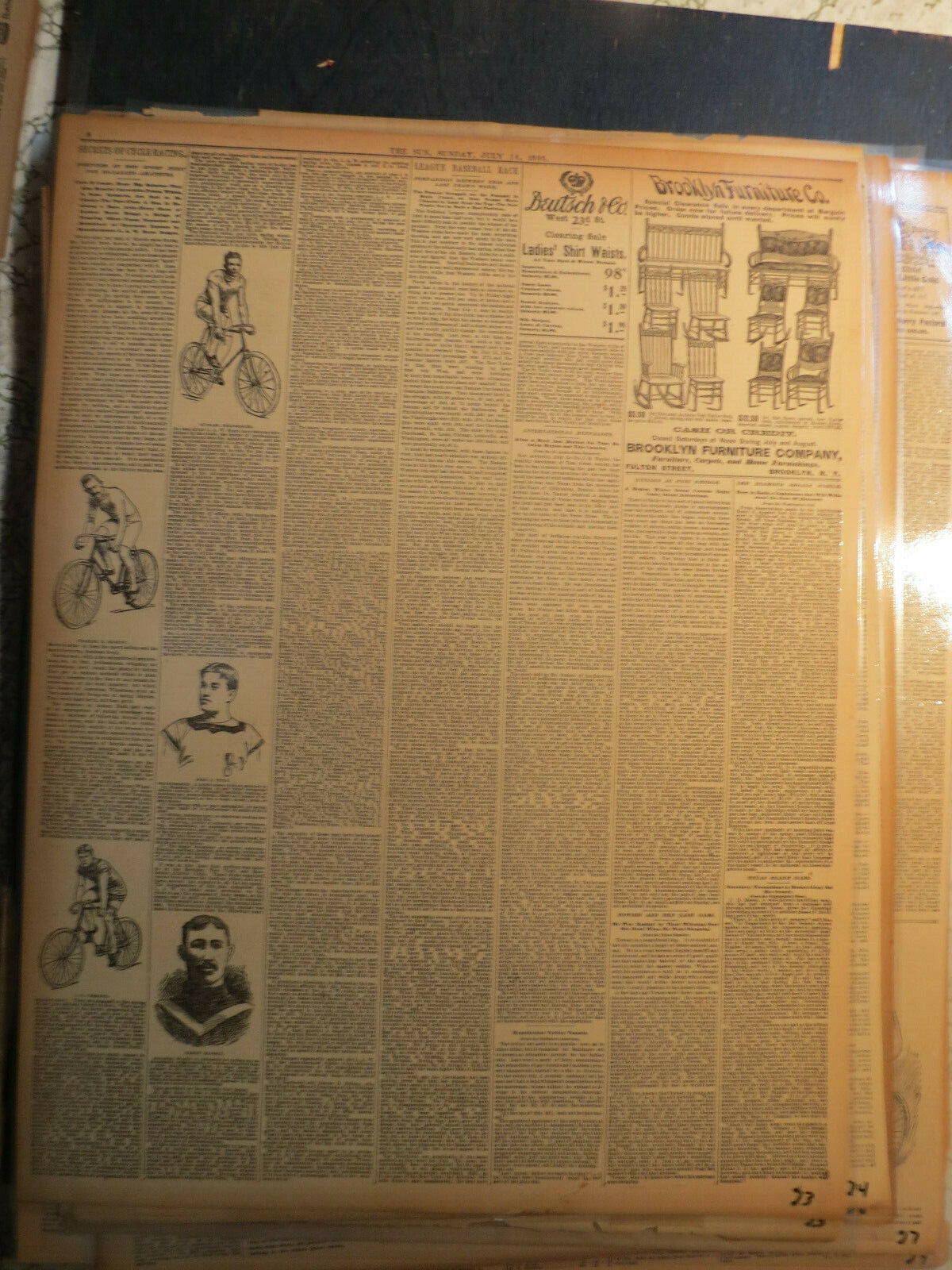 Bicycle History Newspaper 1895 SECRETS OF CYCLE RACING FORTUNES AMATEURS 