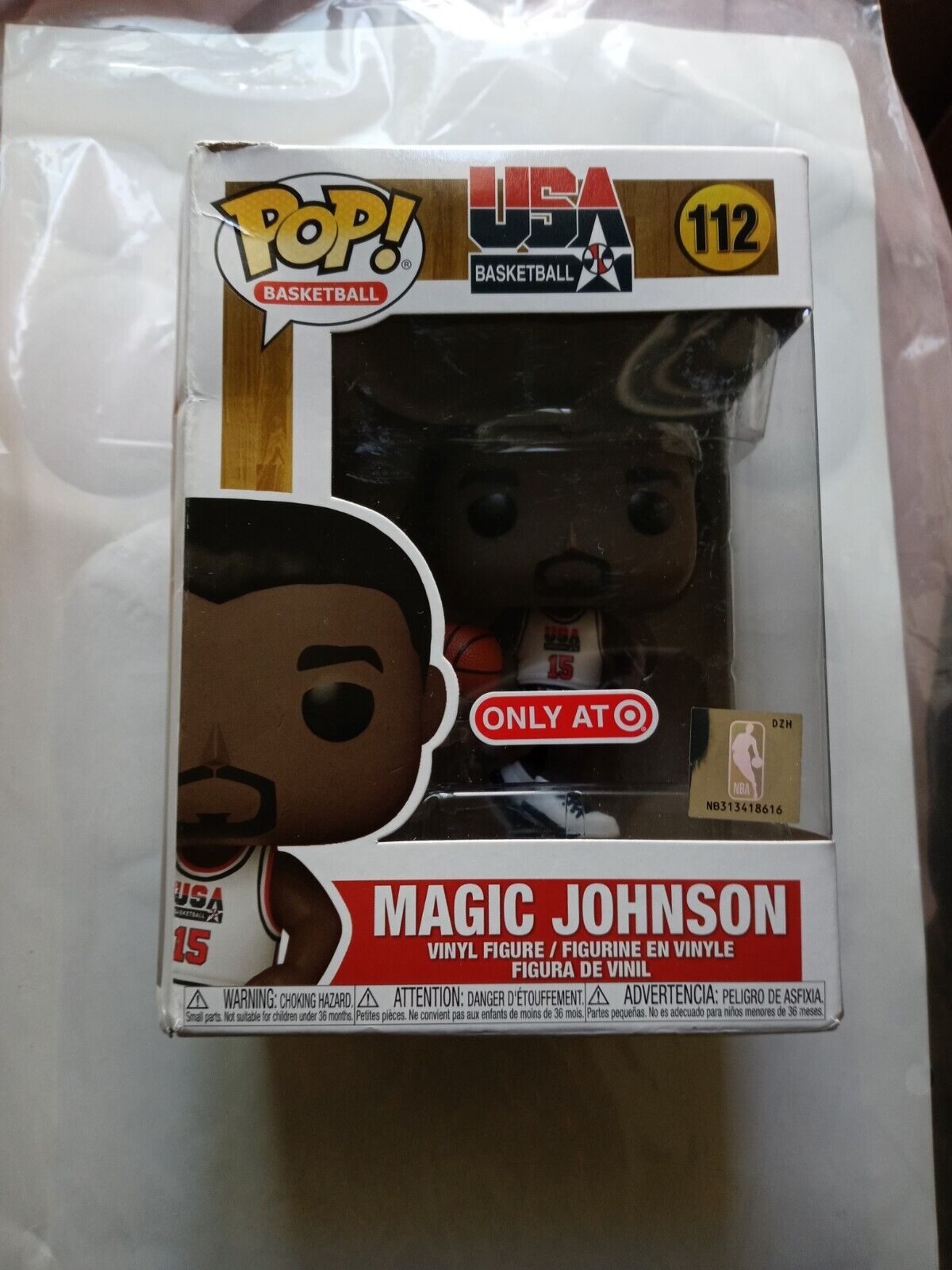 New Funko Pop NBA Magic Johnson #112 Team USA Basketball Damaged Box