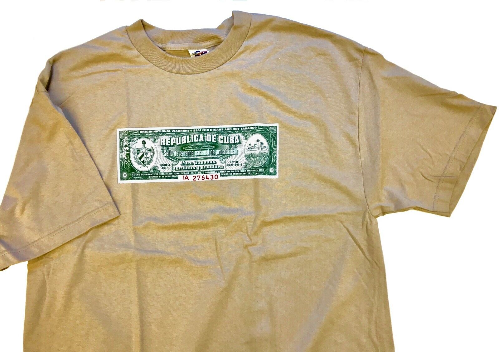 Cuban Style Cigar Box Seal Graphic T-shirt (Made in USA), Size XL