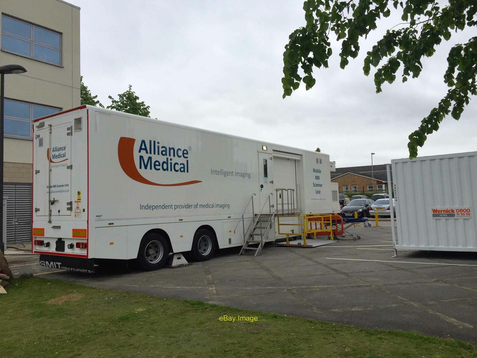 Photo 12x8 Royal Stoke University Hospital: mobile MRI unit Newcastle-unde c2016