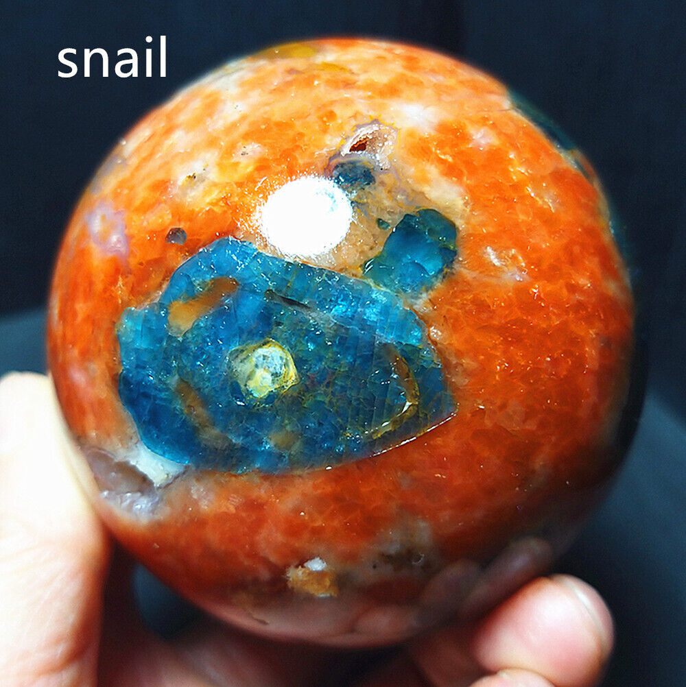 RARE 490G Natural Polished Sun Stone And Apatite Symbiosis Crystal Ball  A2836