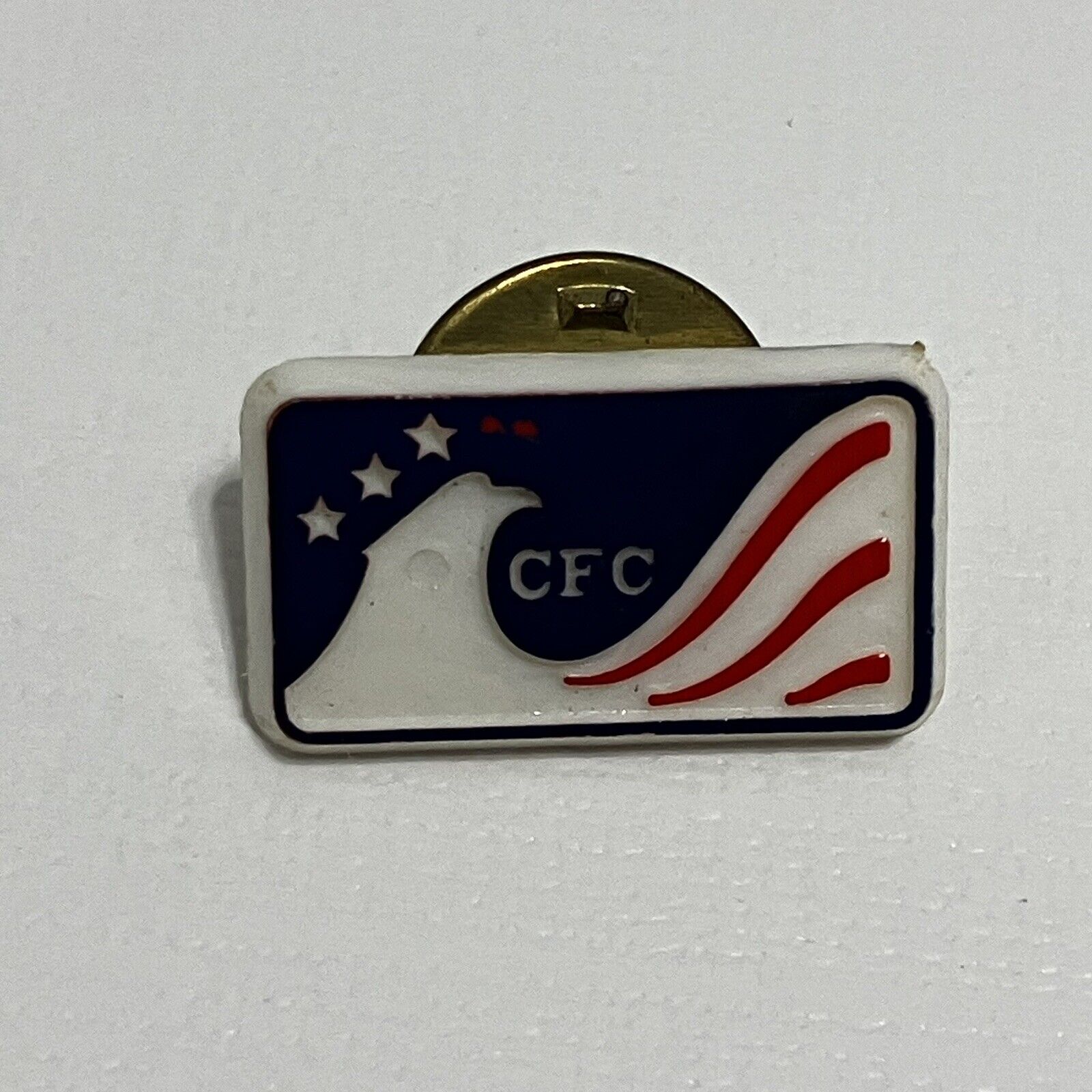 CFC Red White Blue Eagle Plastic Pinback Lapel Pin