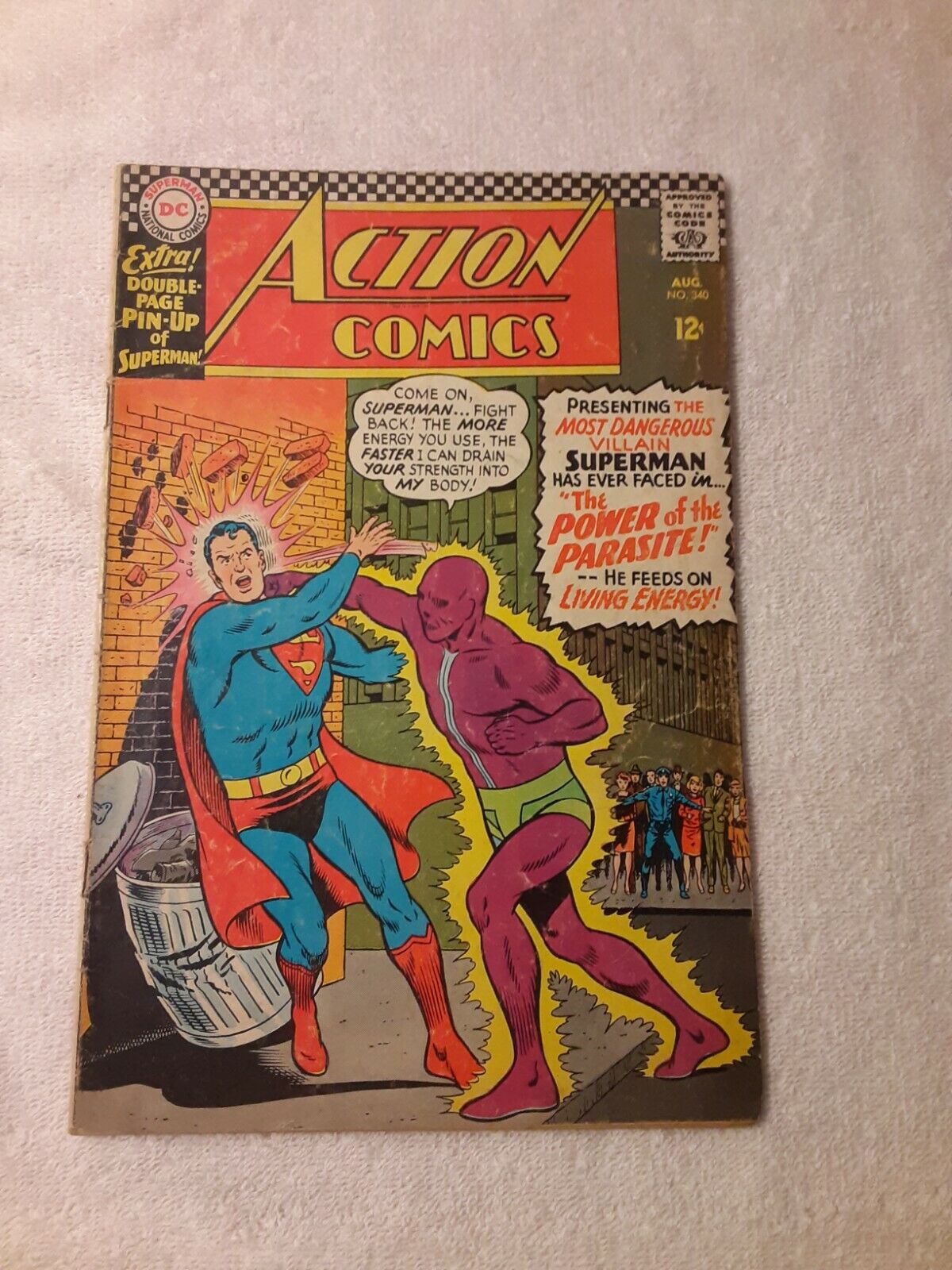 Action Comics #349 August 1966 1st Parasite By Jim Shooter,  Al Plastino, Swan