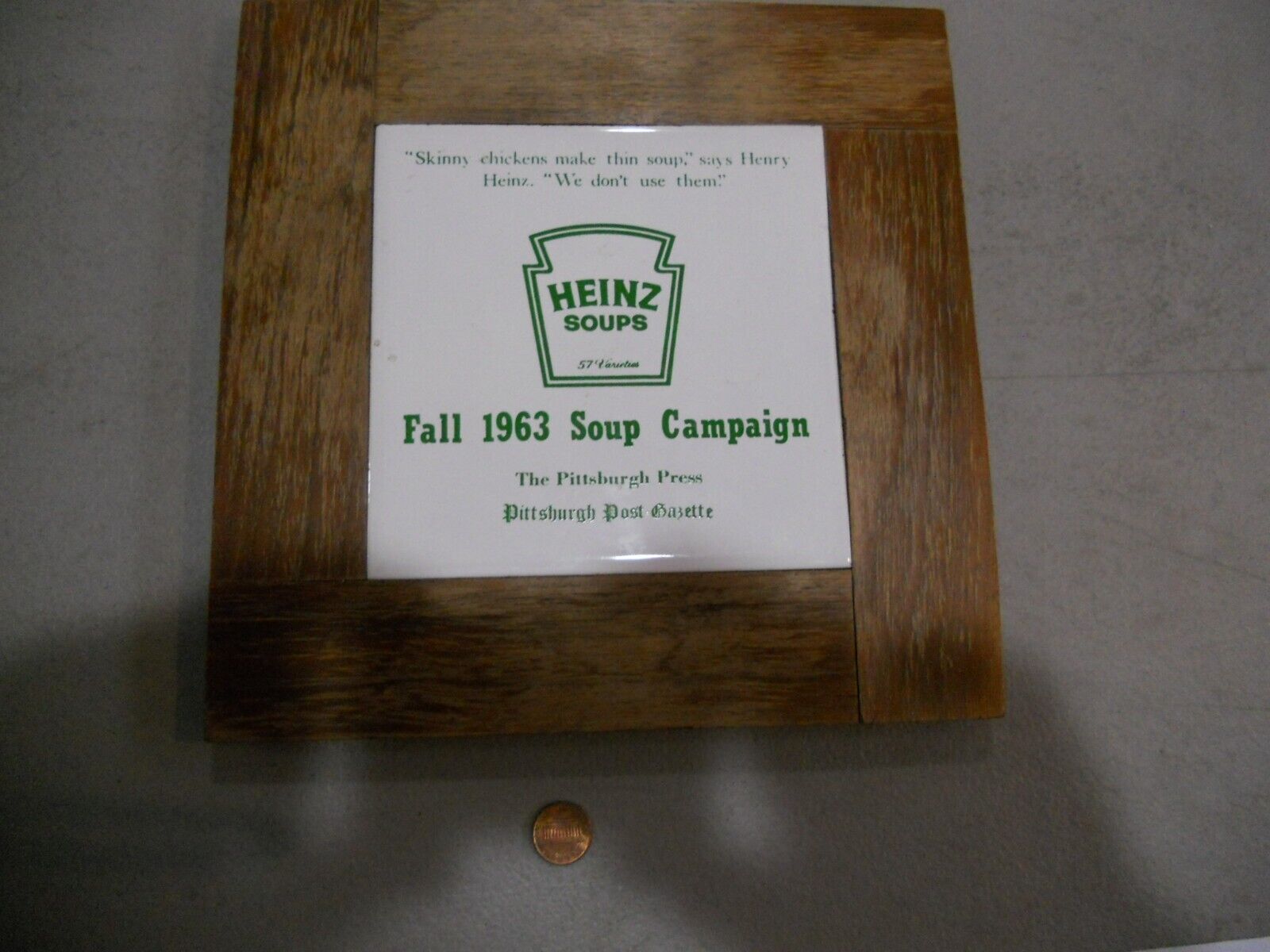 Vintage Heinz Soups Fall 1963 Soup Campaign Plaque