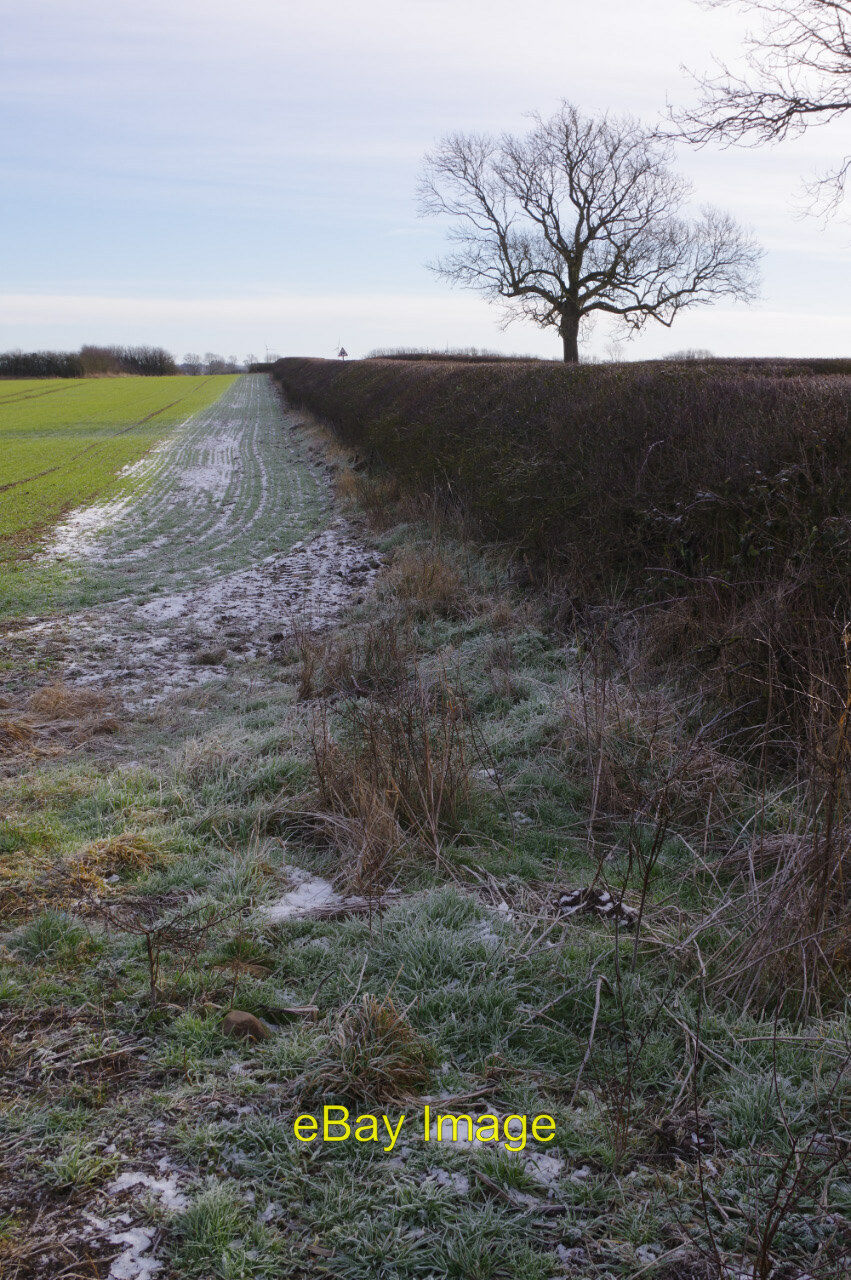 Photo 6x4 Field beside Yelvertoft Road Evidence of the hard overnight fro c2019