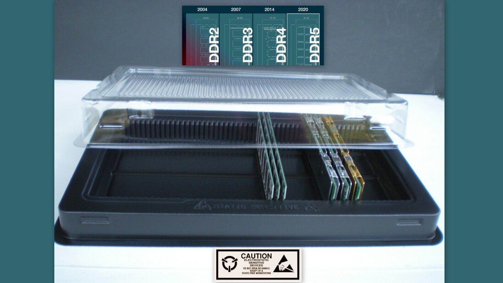 Memory Stick RAM Shipping Box - 5 Trays fits 250 DDR5 DDR4 DDR3 DIMM Modules New