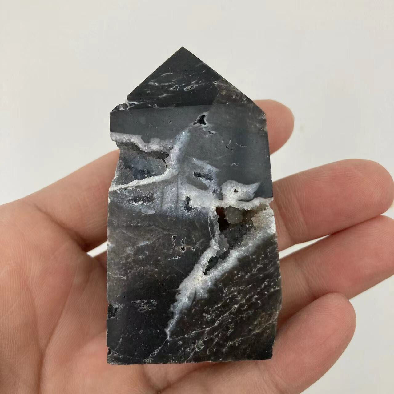 107g Druzy Sphalerite Stone Point Tower Quartz Crystal Specimen Healing