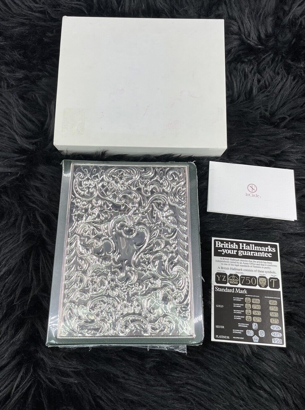 Sterling Silver Leather Photo Album Repousse Angels England Photo New