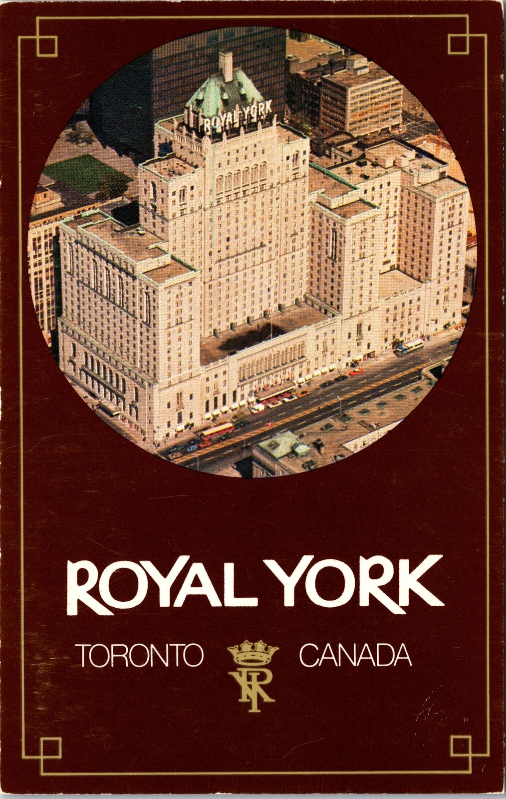 VINTAGE POSTCARD AERIAL VIEW OF THE ROYAL YORK HOTEL DOWNTOWN TORONTO c. 1970s
