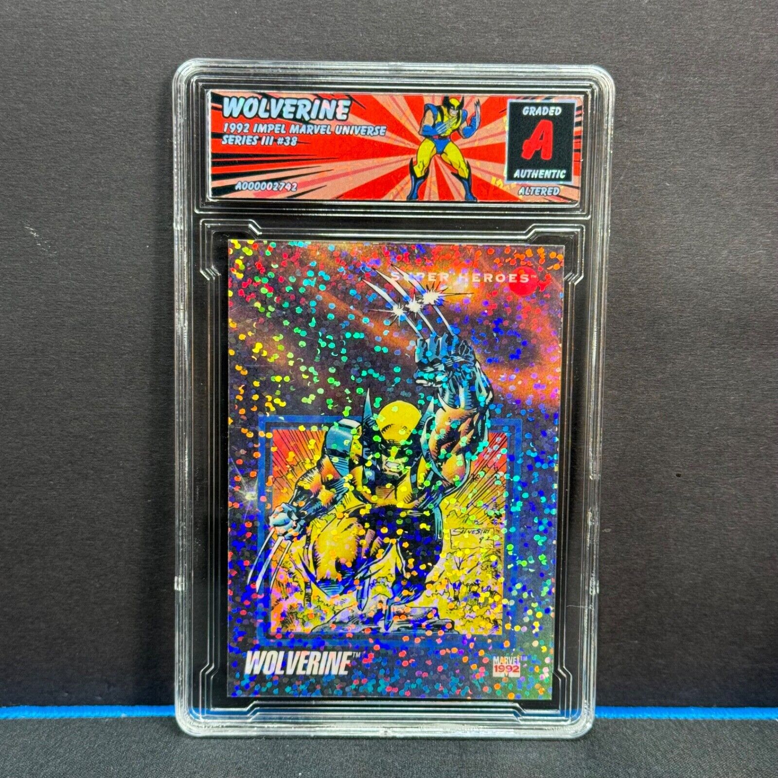 1992 Impel Marvel Wolverine #38 Sparkle Altered Refractor RazorSlabs 