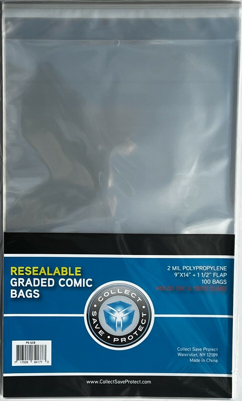 100 New CSP Graded Comic Book Resealable Bags 9x14 Acid Free Bags For CGC CBCS