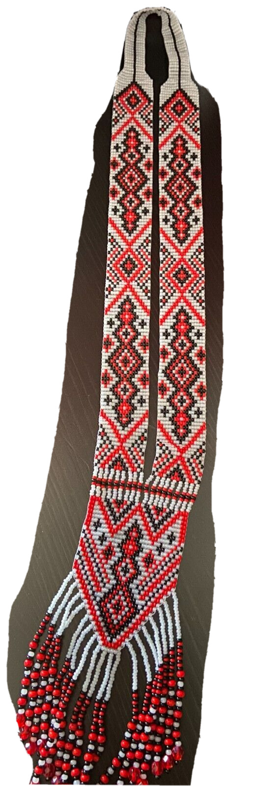Ukraine Necklace Red & Black & White