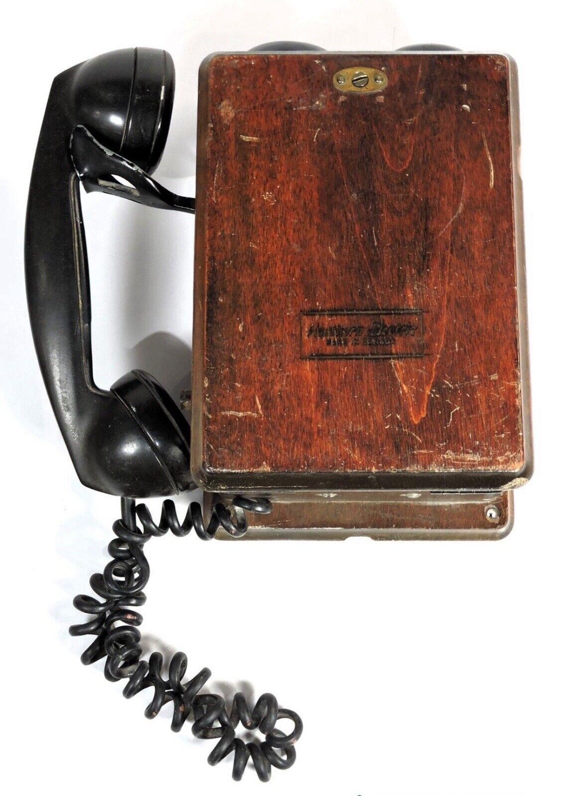 Vintage-Northern Electric Crank Phone 717  N717CG Wooden Wall Telephone -1940 ‘s