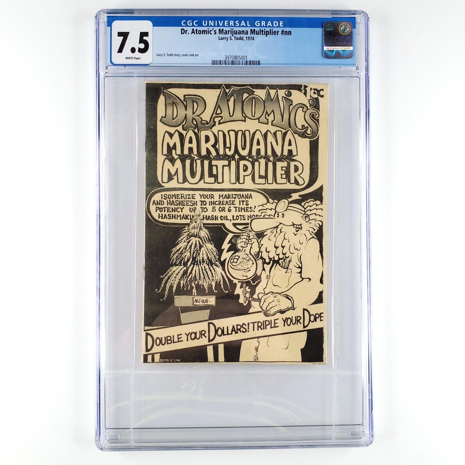 Dr Atomic's Marijuana Multiplier Comic Book 1970s Larry S Todd 7.5 Graded A285
