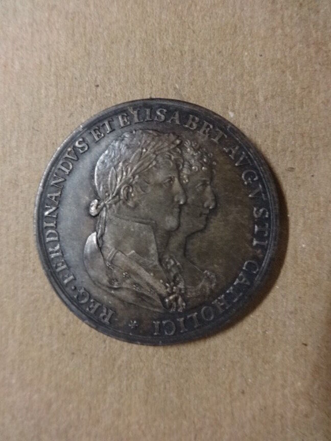 King Ferdinand and Queen Elizabeth 1816  Silver Medal 