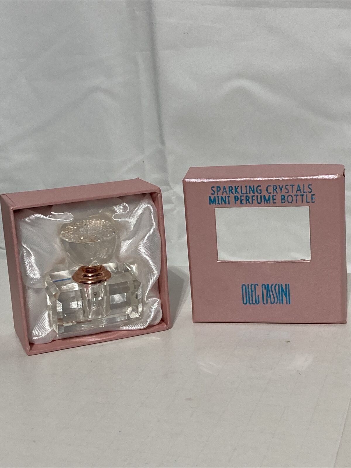 Perfume Bottle Oleg Cassini Sparkling Crystals Mini, Empty & Refillable Vintage