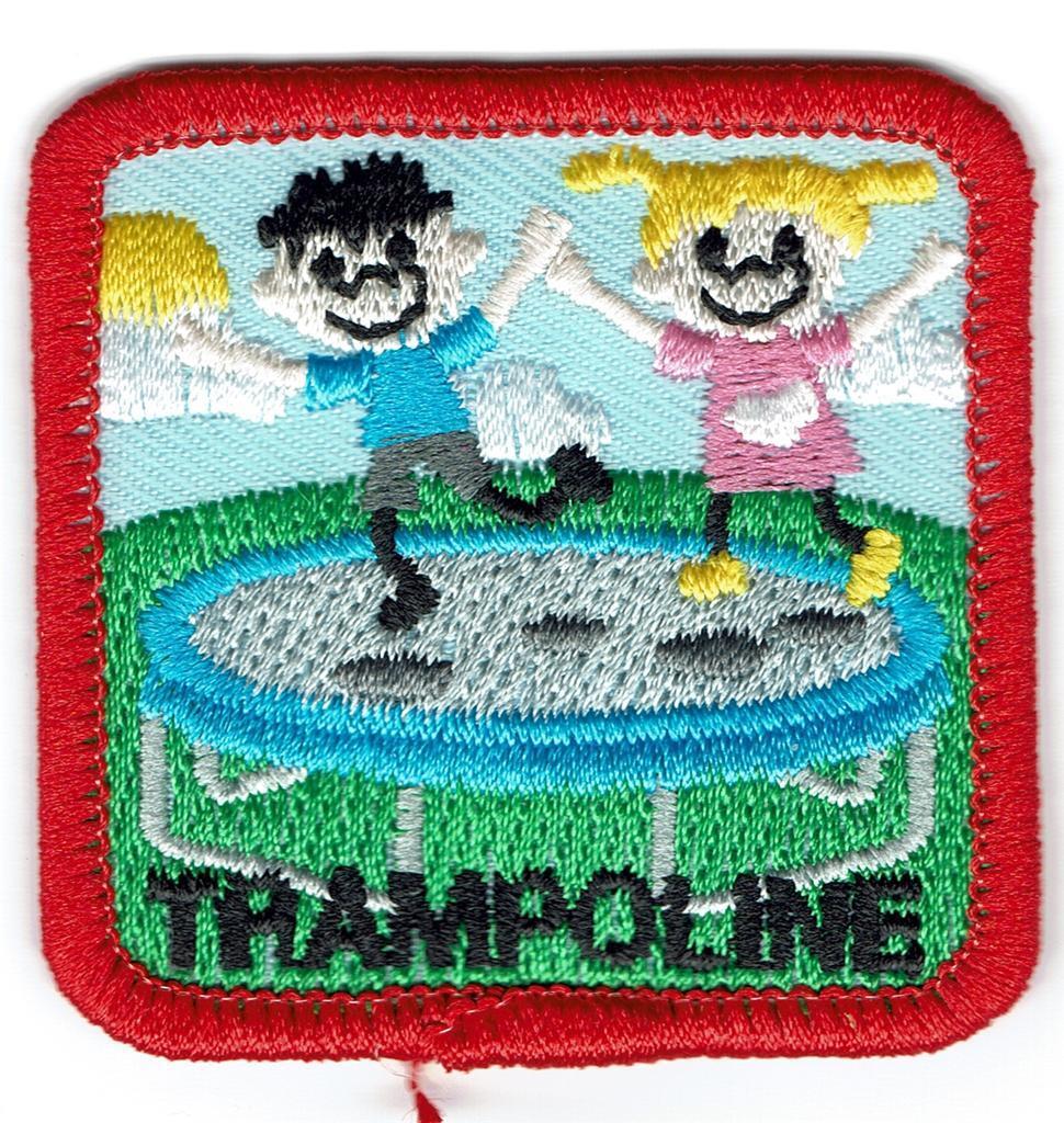 Girl Boy Cub TRAMPOLINE KIDS Jumping Fun Patches Crests Badges SCOUT GUIDE