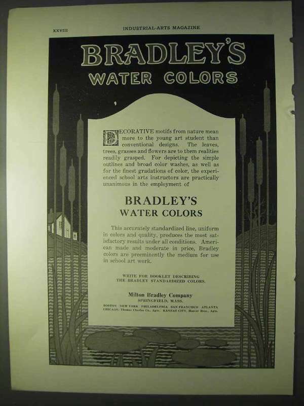 1922 Bradley\'s Water Colors Ad