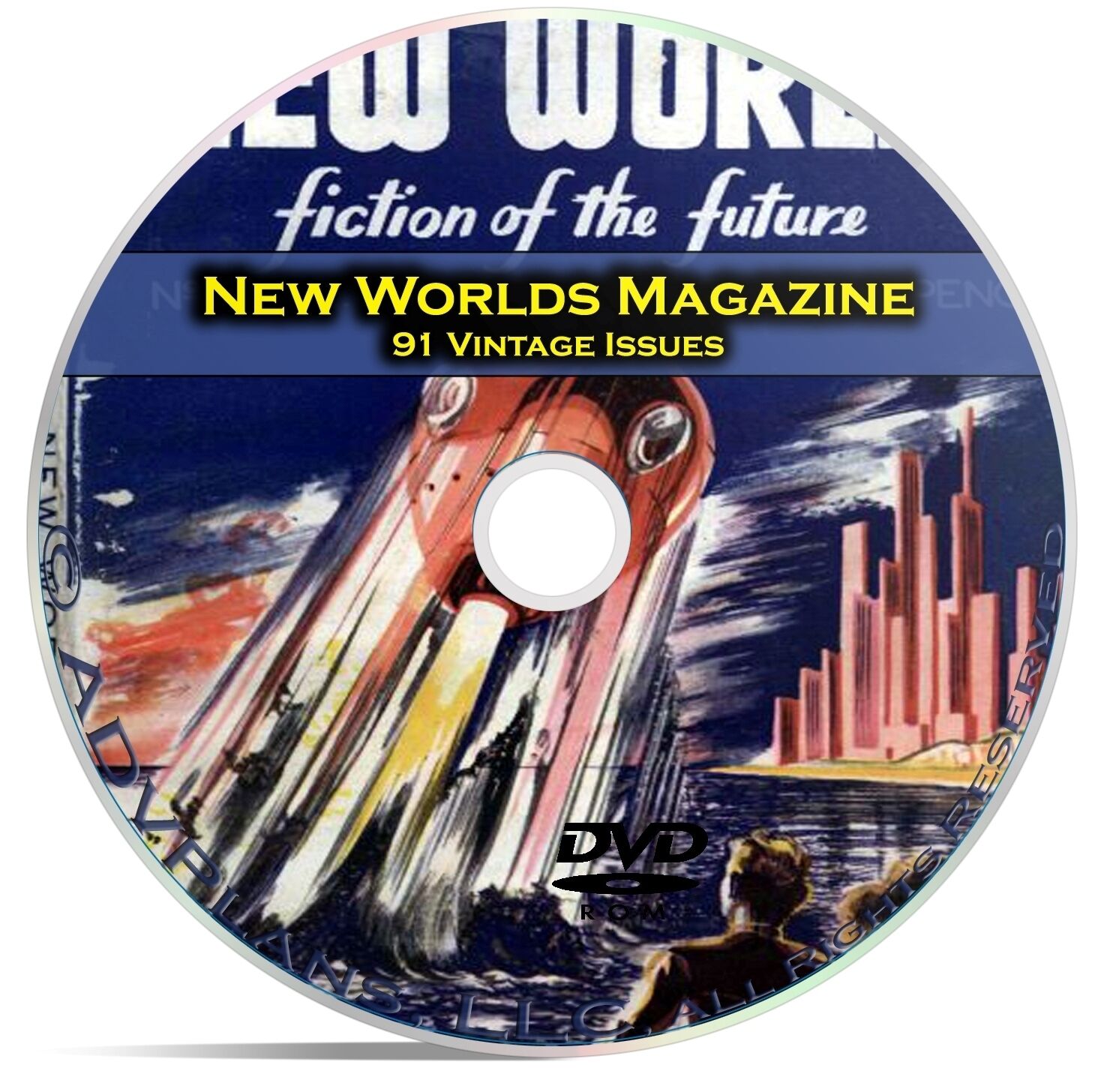 New Worlds, 91 Classic Pulp Magazine, Golden Age Science Fiction DVD CD C63