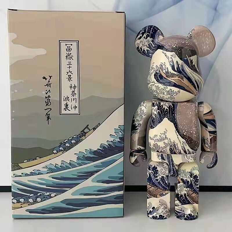 400%Bearbrick Surfing(The Great Wave)Graffiti Action Figure Home Deco Art Toy