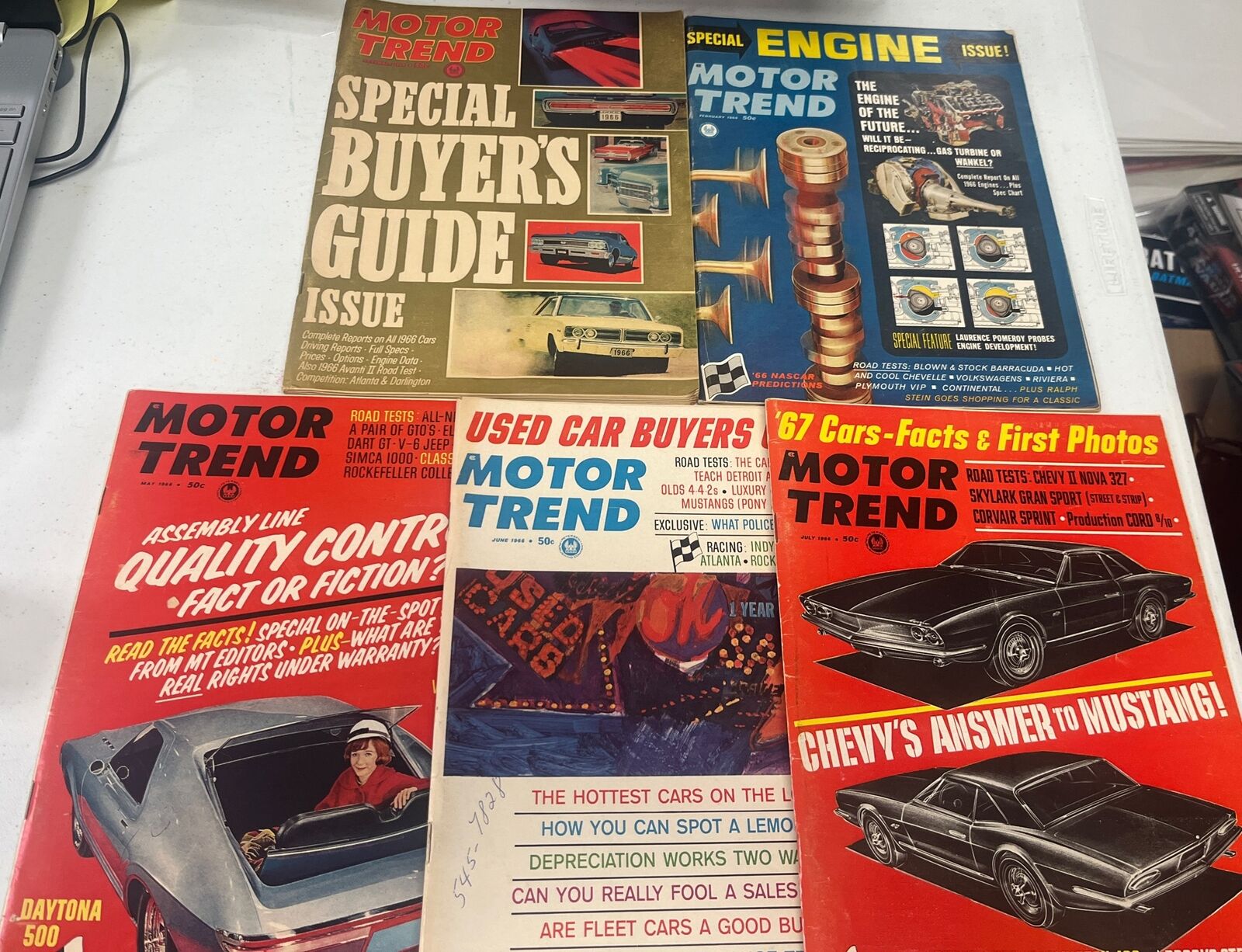 Motor Trend Vintage (1965-66) Magazines Lot Of 5