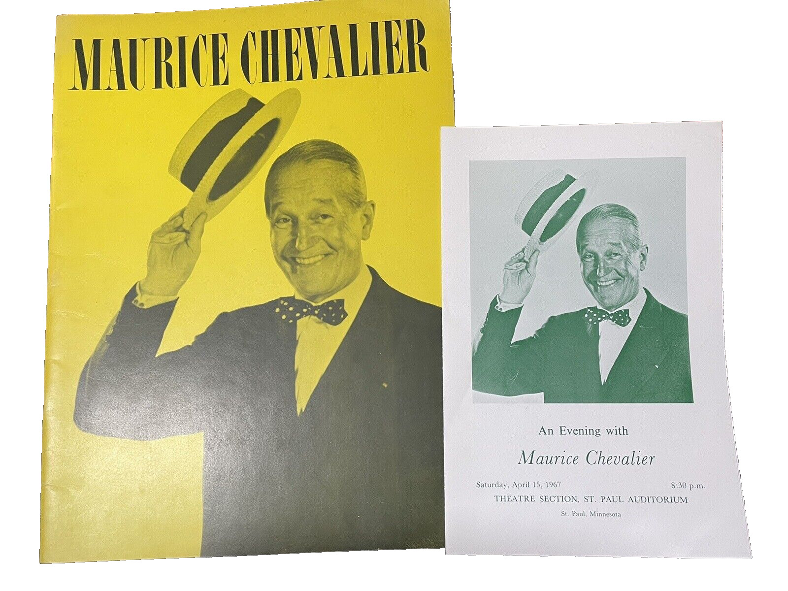 Maurice Chevalier Souvenir Program plus An Evening With St. Paul MN 1967 Theatre