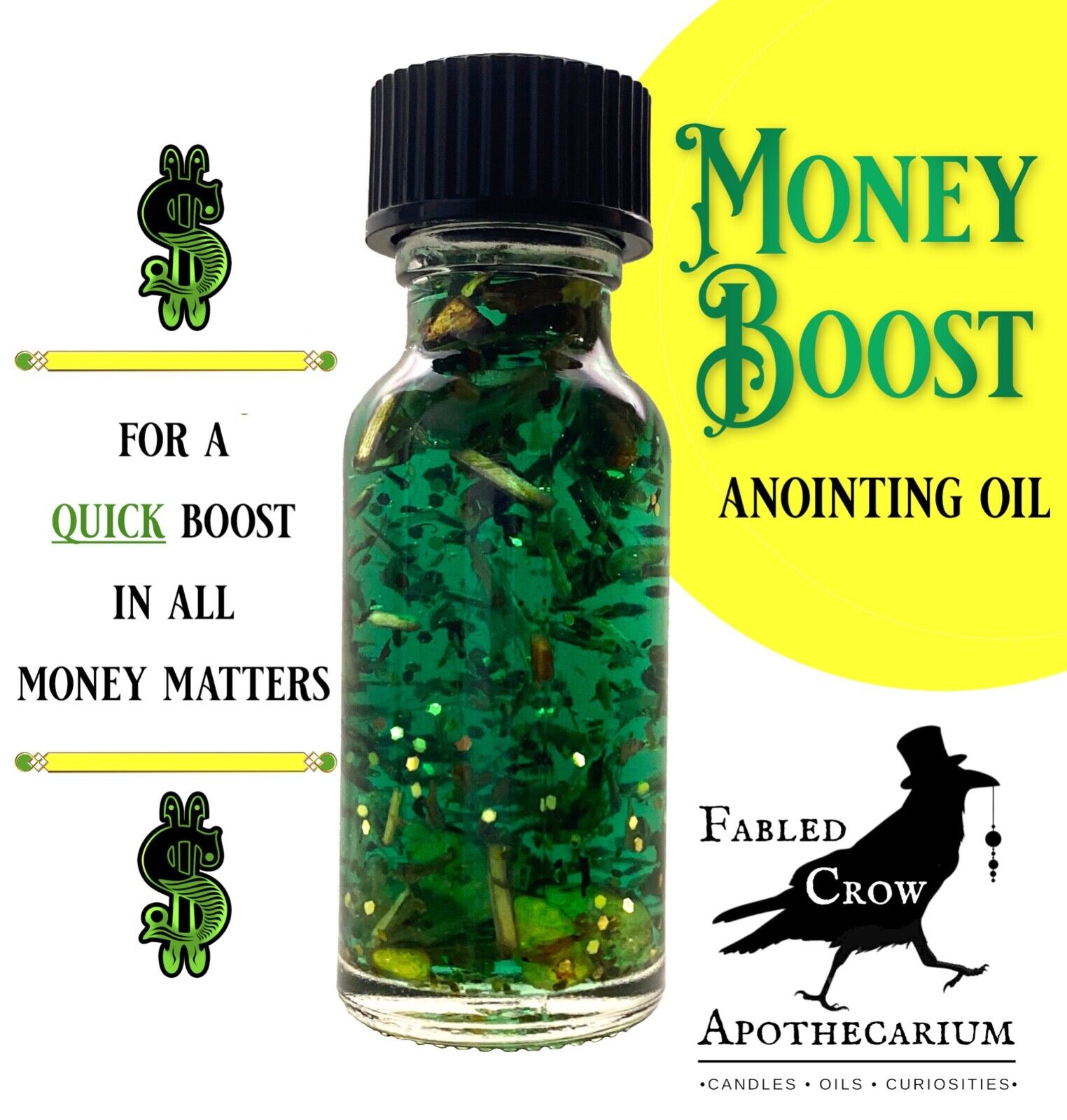MONEY BOOST Oil Witchcraft Finance Hoodoo Occult Magick Metaphysical FABLED CROW