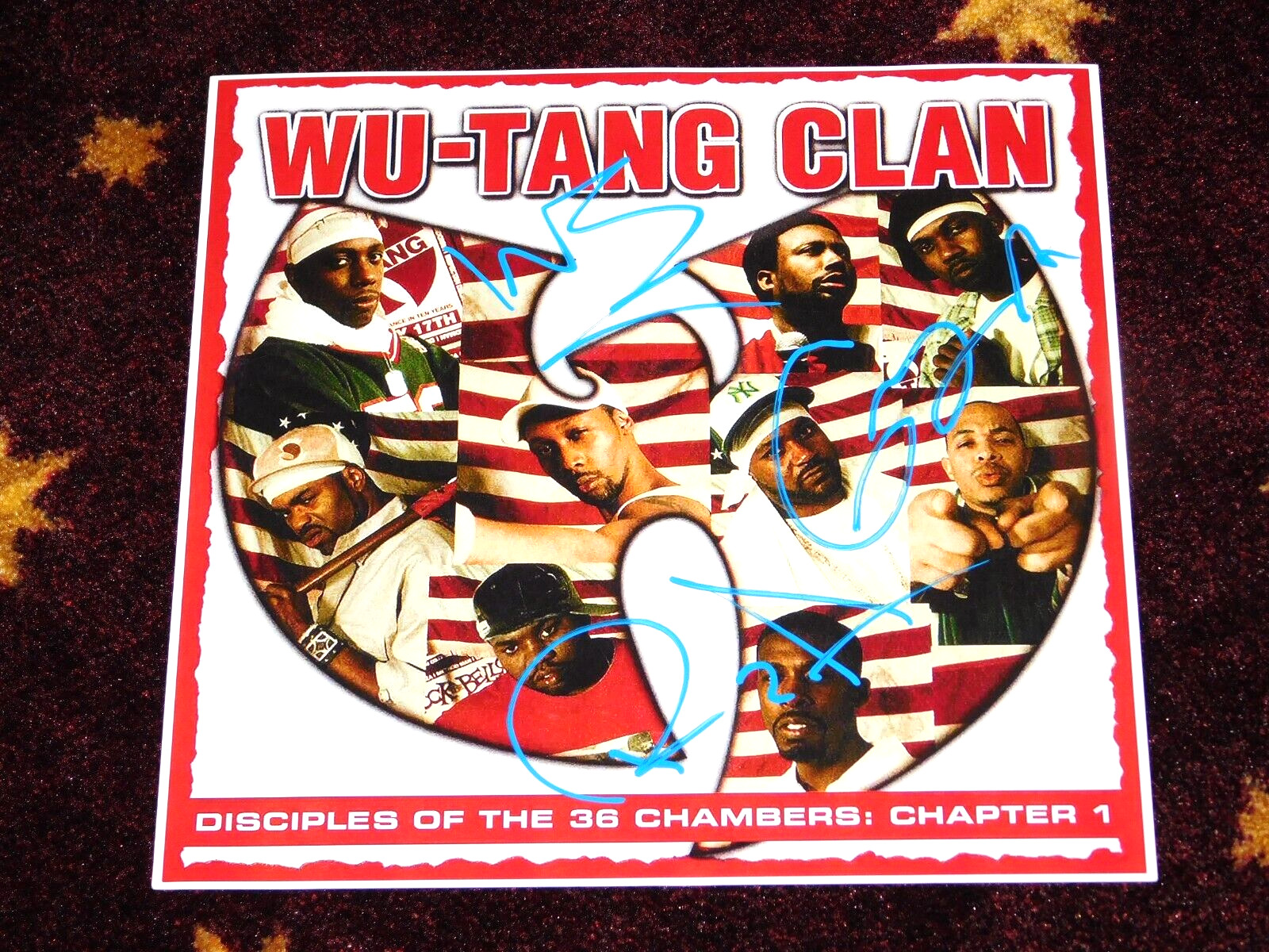 WU-TANG CLAN GZA RZA INSPECTAH SIGNED DISCIPLES OF THE 36 CHAMBERS 12X12 PHOTO