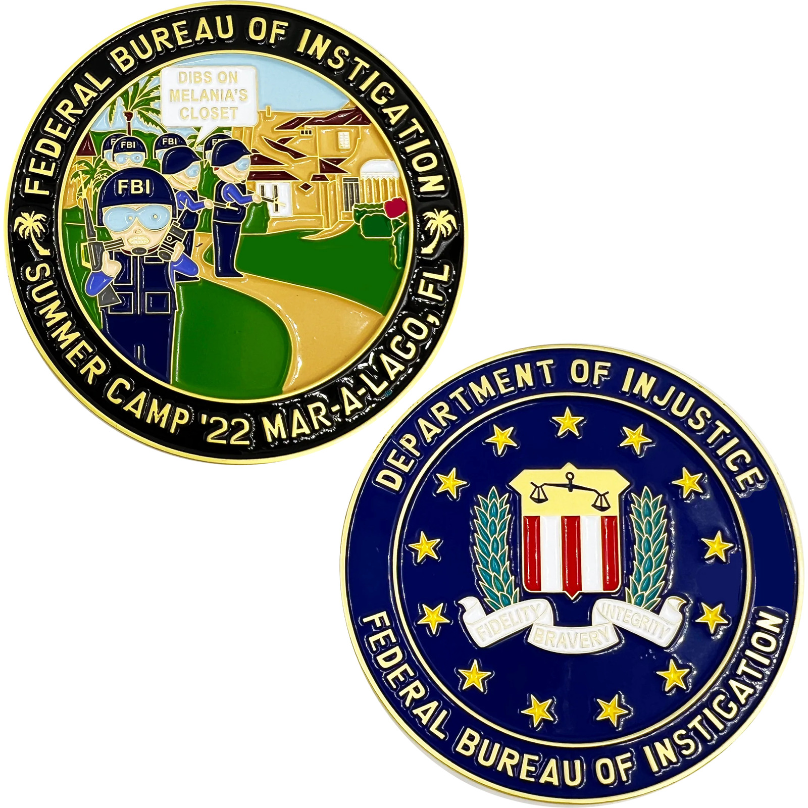 GL6-008 Mar-a-lago FBI Special Agent Donald J. Trump MAGA Melania Challenge Coin