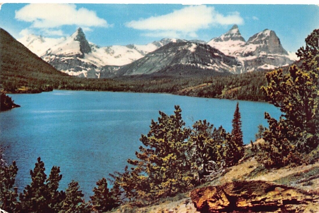 Montana Glacier National Park Lake Saint Mary Vtg Postcard CP313
