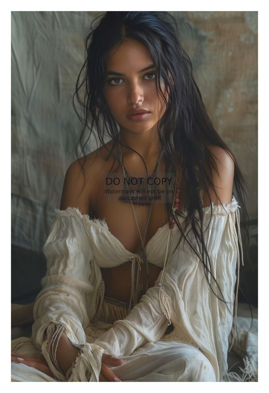 GORGEOUS YOUNG SEXY NATIVE AMERICAN LADY 4X6 FANTASY PHOTO