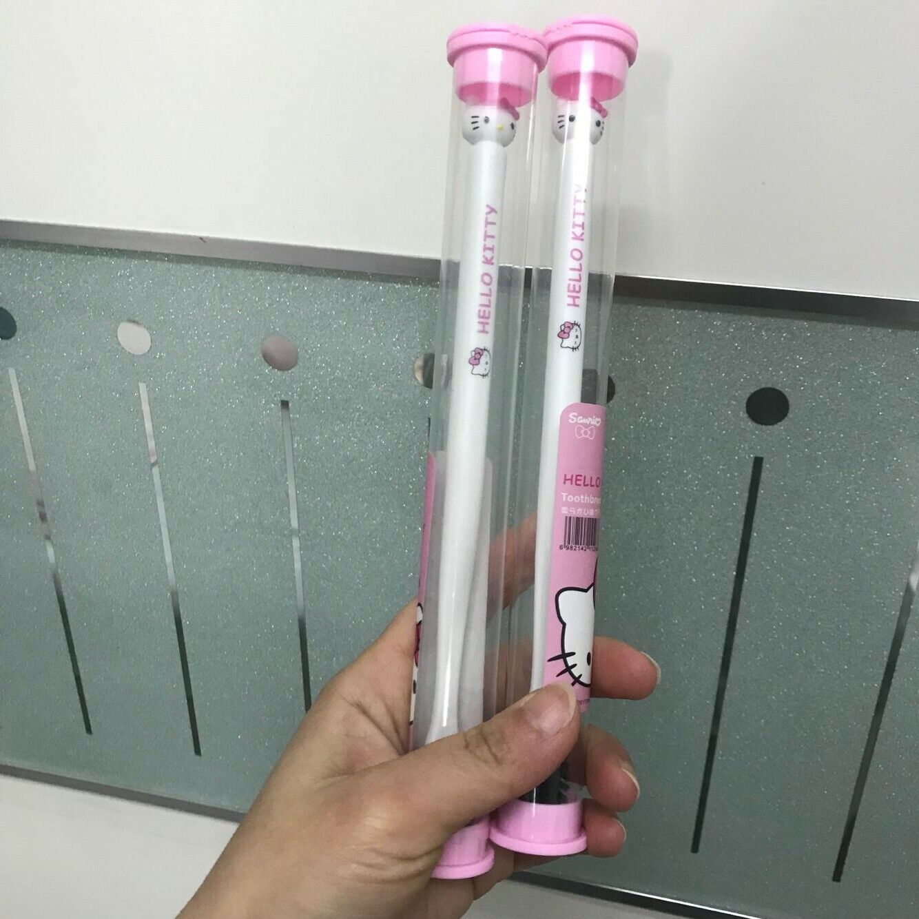 2pcs/set Cute Girl Gift Hello Kitty Toothbrushes Soft Head Travel Toothbrush