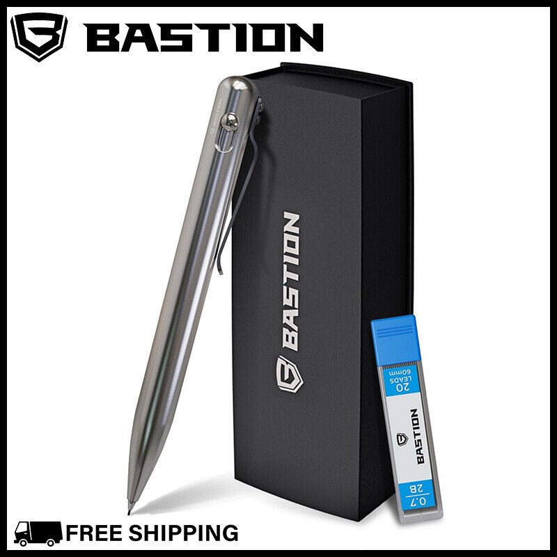 BASTION MECHANICAL PENCIL 0.7MM Stainless Steel Bolt Action Pen Drafting Drawing