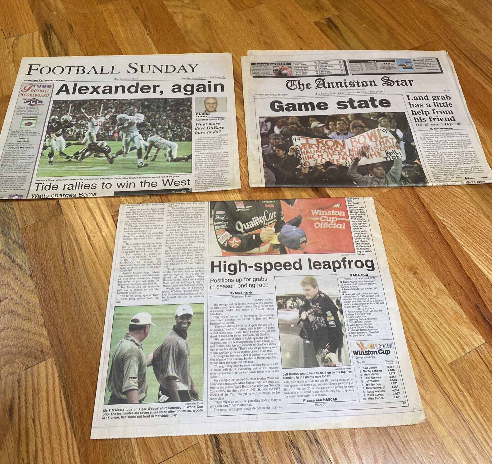 Alabama Crimson Tide Newspaper The Anniston Star Iron Bowl 1999 Shaun Alexander