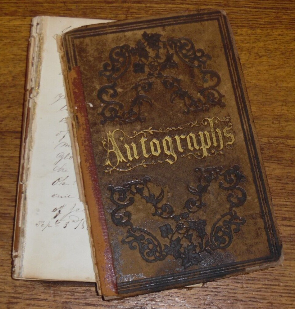Antique 1880s Autograph Book - Rebecca Bach - Philadelphia Pennsylvania