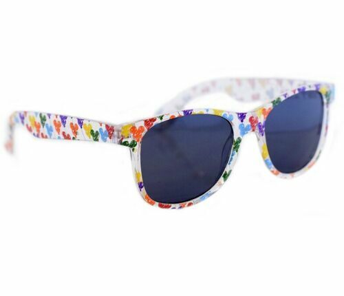 Disney Parks Mickey Colorful Balloons Clear Frame Sunglasses Wayfarer Adult  NEW