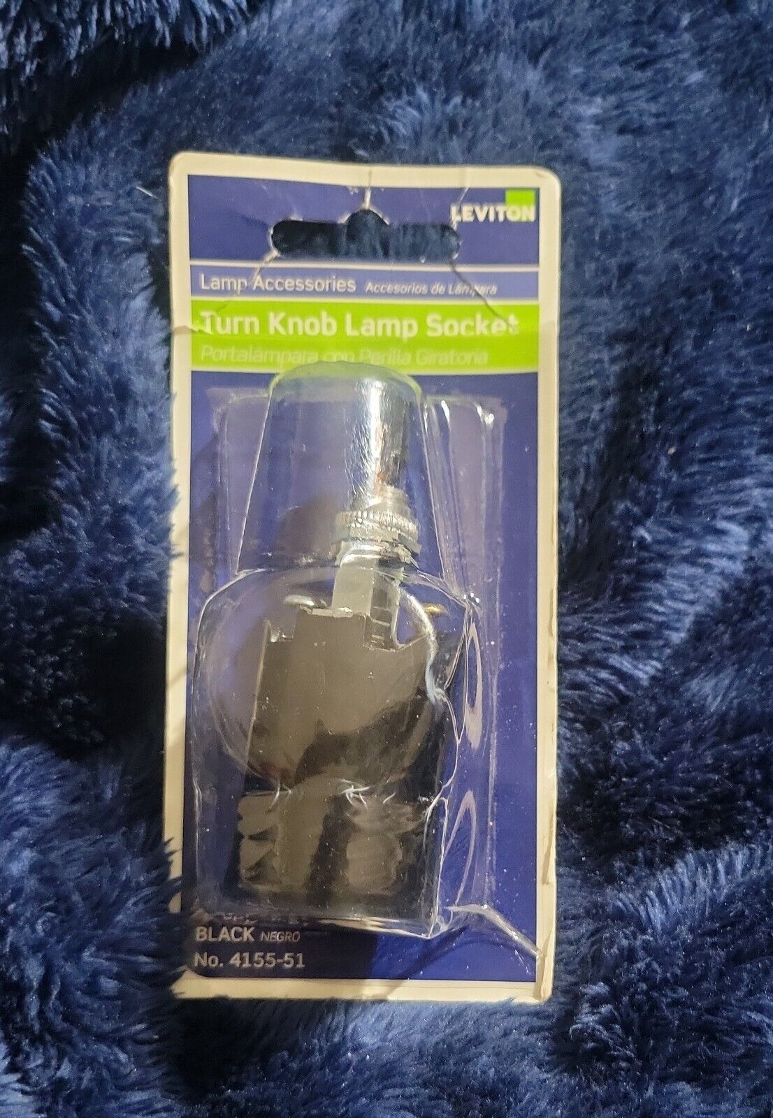 Leviton CD-C20-04155-11A Turn Knob Lamp Socket Black no. 4155-51 
