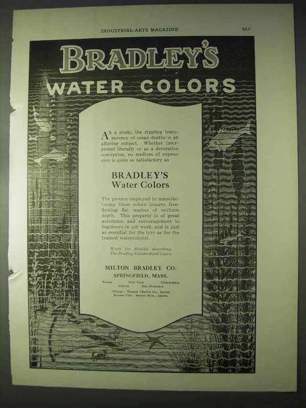 1922 Bradley's Water Colors Ad