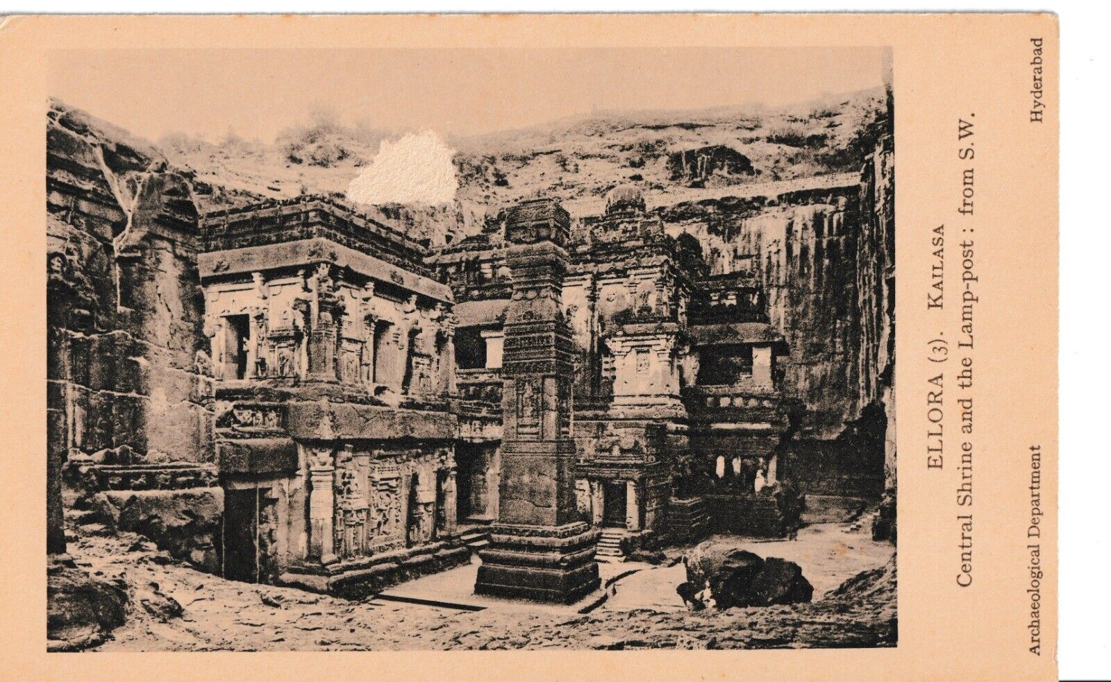 Kailasa Temple Ellora Caves Postcard 5.25